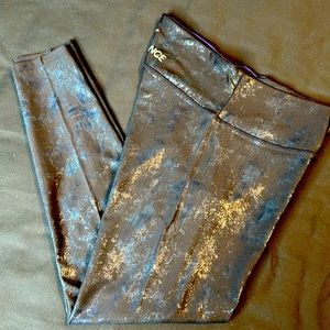 Calvin Klein Performance WICK Leggings Black with Royal Blue Shine Medium